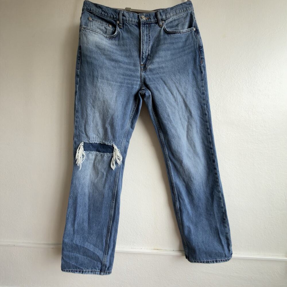 FRAME Clayton Rips Distressed Straight Leg Jeans Medium Wash Size 33 Mens